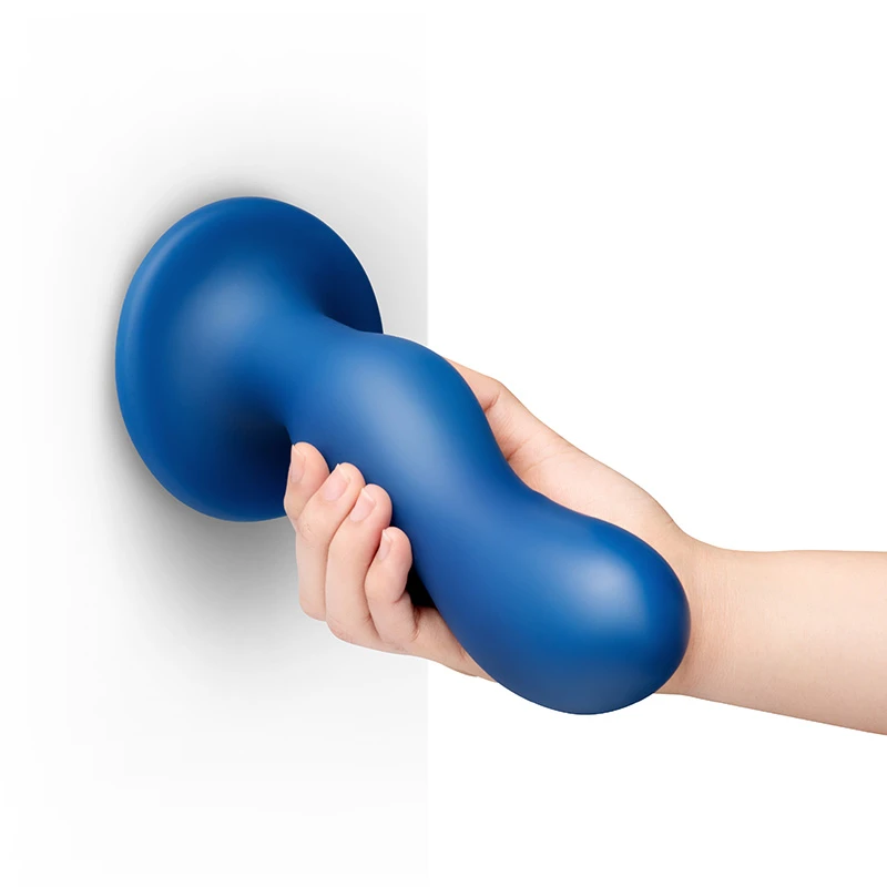 b-Vibe Milk 8.5 Inch Curved XXL Anal Trainer with Tapered Tip and Suction Cup - Hand #4