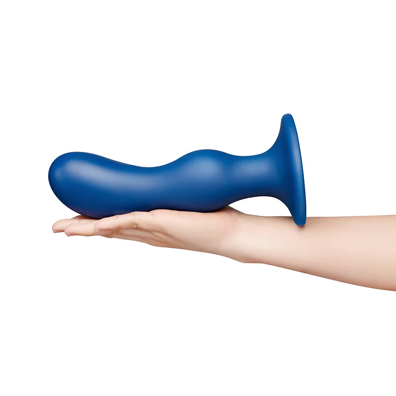 b-Vibe Milk 8.5 Inch Curved XXL Anal Trainer with Tapered Tip and Suction Cup - Hand #3