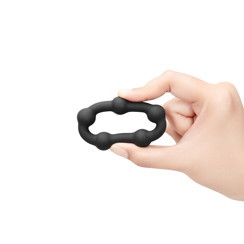 b-Vibe Snug Ring Orbit Soft Stretch Silicone Secure Fit Nubby Cock Ring - Hand #2