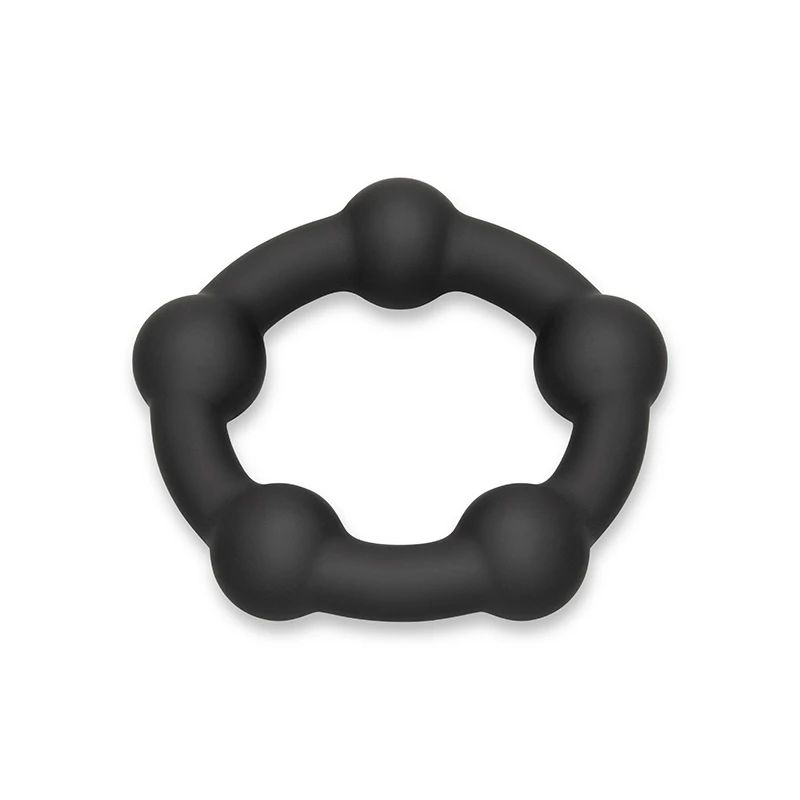 b-Vibe Snug Ring Orbit Soft Stretch Silicone Secure Fit Nubby Cock Ring - Laying