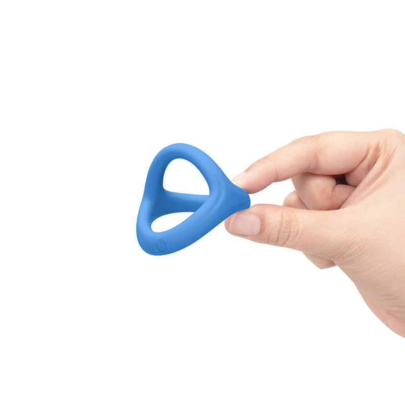 b-Vibe Snug Ring Tri-Sling Soft Stretch Silicone Cock-and-Ball Sling - Hand #1