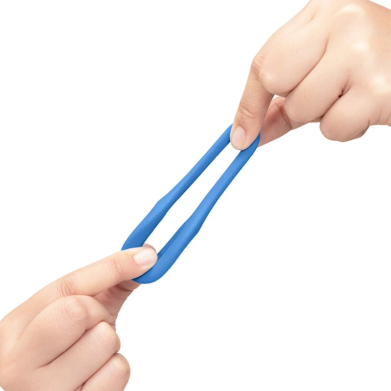 b-Vibe Snug Ring Tri-Sling Soft Stretch Silicone Cock-and-Ball Sling - Hand #3