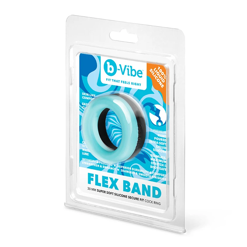 b-Vibe Flex Band 30 mm Super Soft Silicone Secure Fit Cock Ring - Packaging