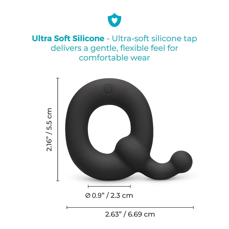 b-Vibe Flex Ring Tap Super Soft Silicone Secure Fit Cock Ring - Measurements
