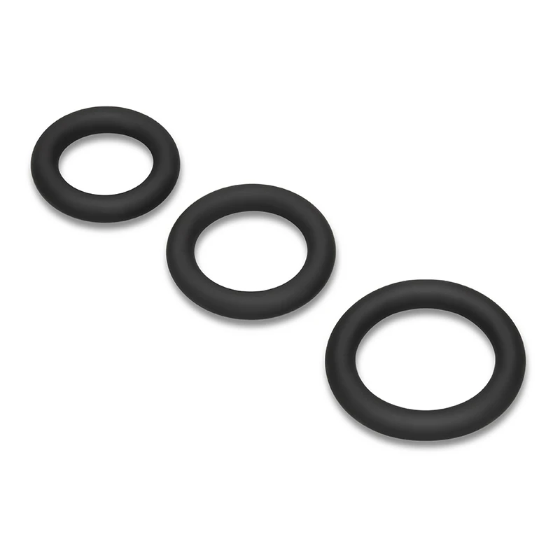 b-Vibe Snug Ring Swole 3-Pack Soft Stretch Silicone Secure Fit Cock Ring - Laying