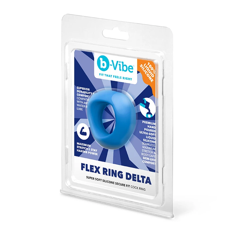 b-Vibe Flex Ring Delta Super Soft Silicone Secure Fit Cock Ring - Packaging