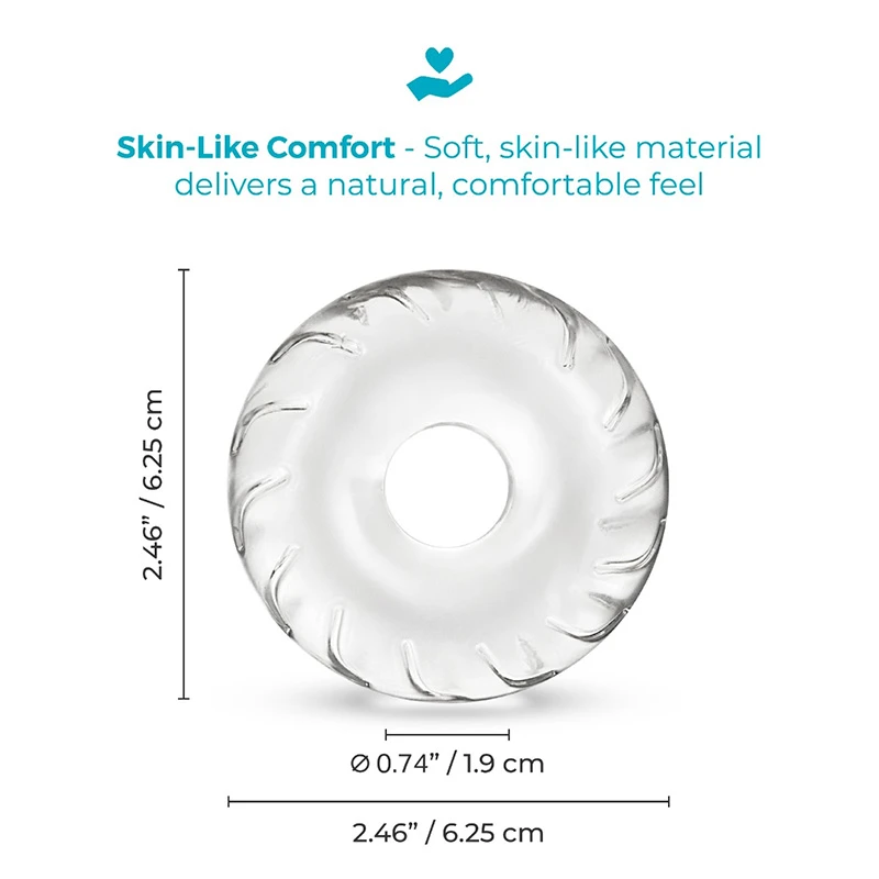 b-Vibe Stretch-Tech Drive Flexible Secure Fit Cock Ring - Measurements