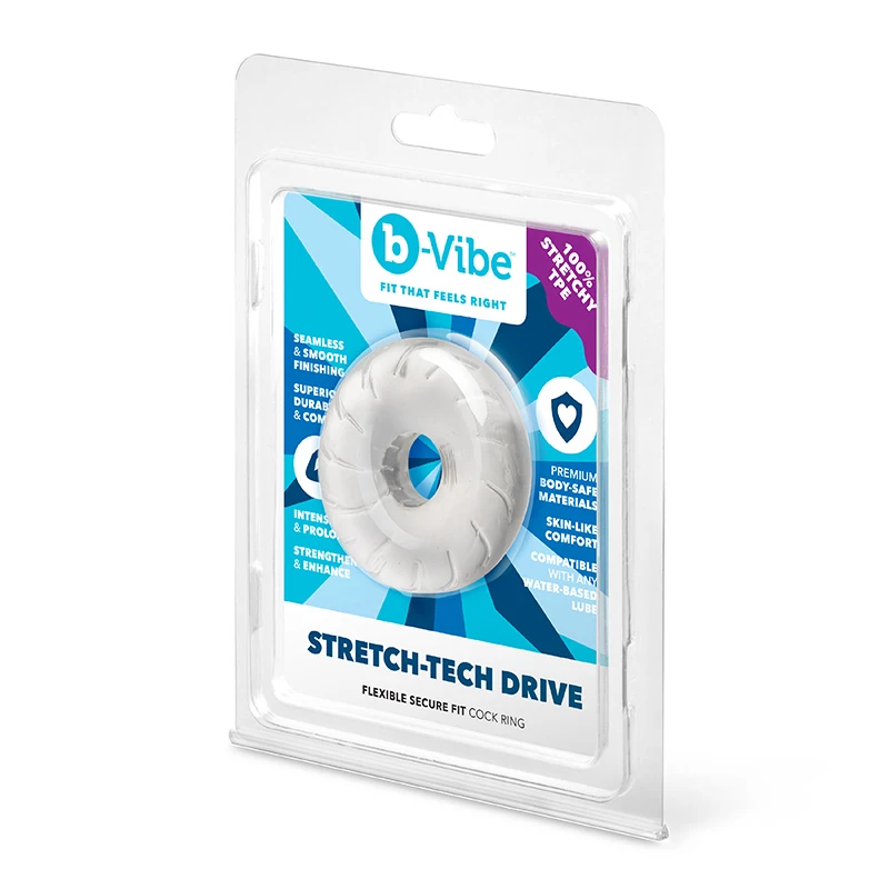 b-Vibe Stretch-Tech Drive Flexible Secure Fit Cock Ring - Packaging
