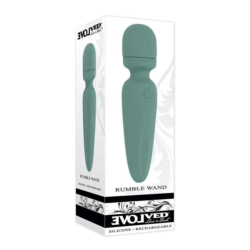 Evolved Novelties Rumble Wand Silicone Wand Vibrator - 3D Box
