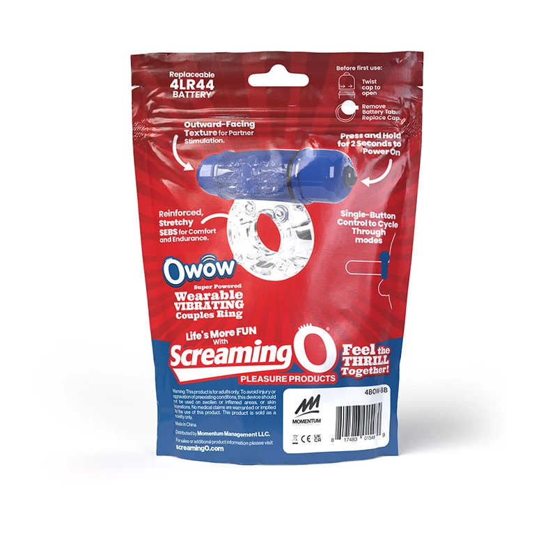 Screaming O Owow Super-Powered Vibrating Ring - Packaging Back