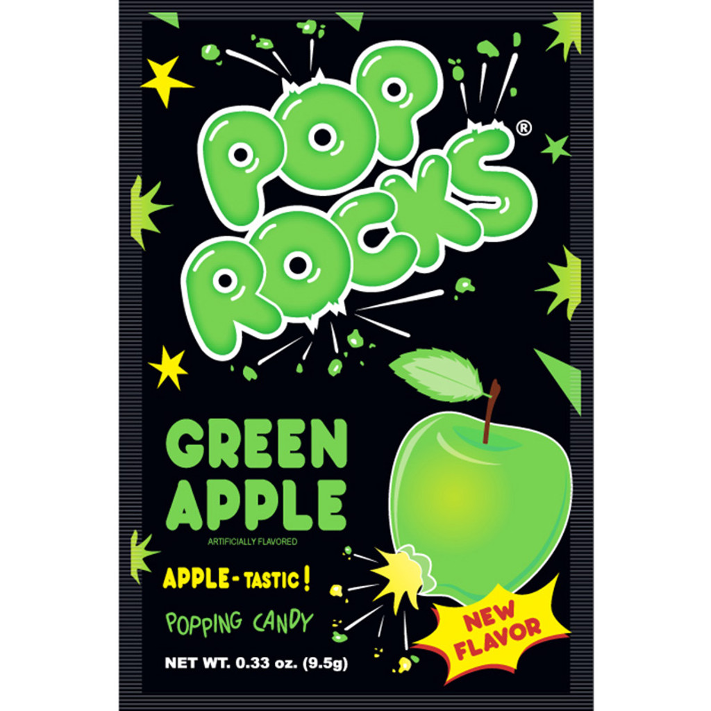 Green Apple Flavored Pop Rocks Popping Candy