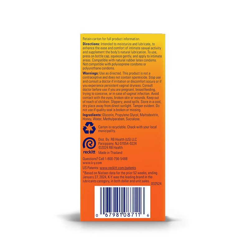 K-Y Warming Liquid Sensorial Personal Lubricant 2.4 oz - Back