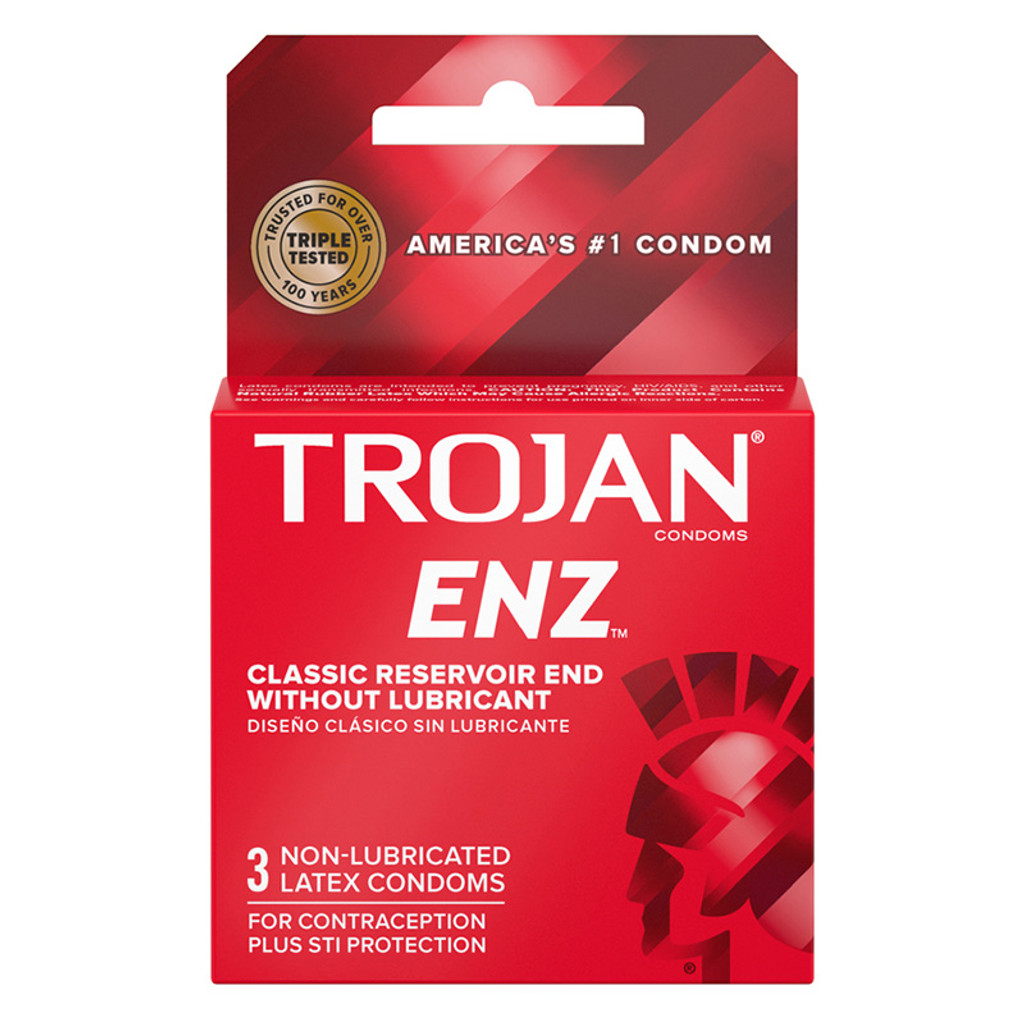 Trojan ENZ Non-Lubricated Latex Condoms - Front