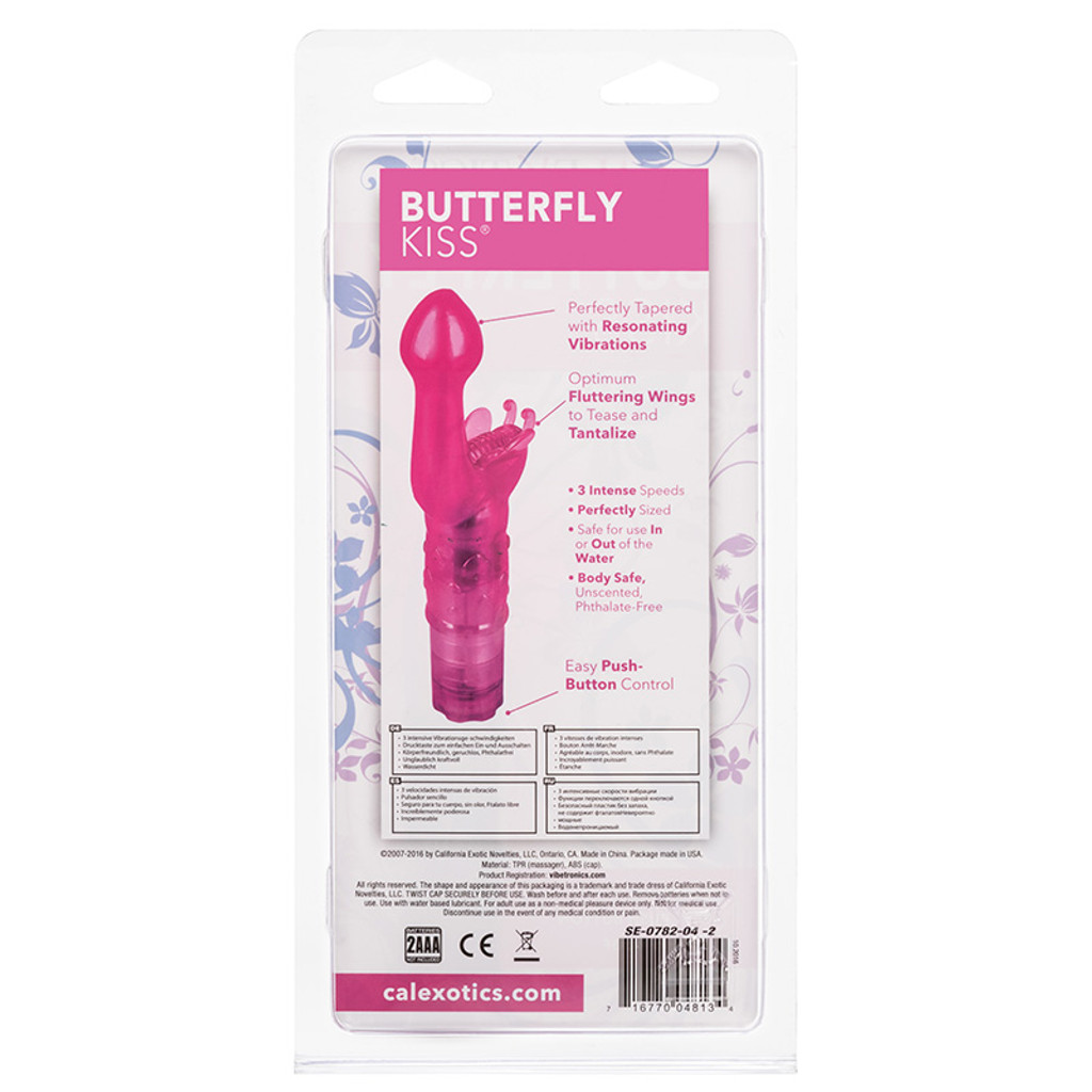 Pink CalExotics Butterfly Kiss Vibe - Packaging Back