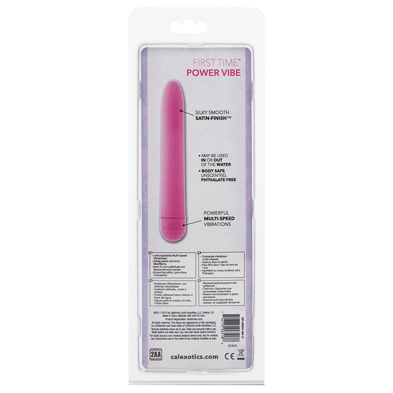 Pink CalExotics First Time  Power Vibrator - Packaging Back