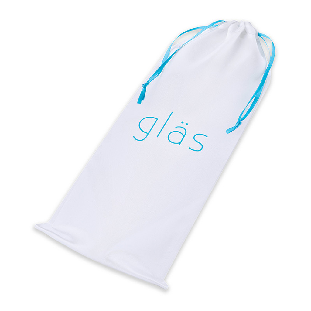 Glas Blue Spiral 7.5" Glass Dildo - Storage Bag