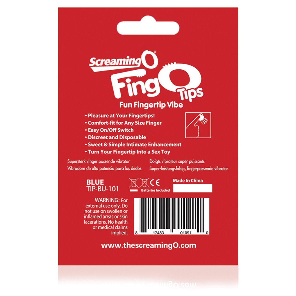 Blue Screaming O FingO Tips Micro Fingertip Vibe - Package Back