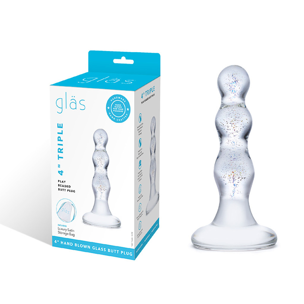 Glas Triple Play Beaded Butt Plug - Catalog 