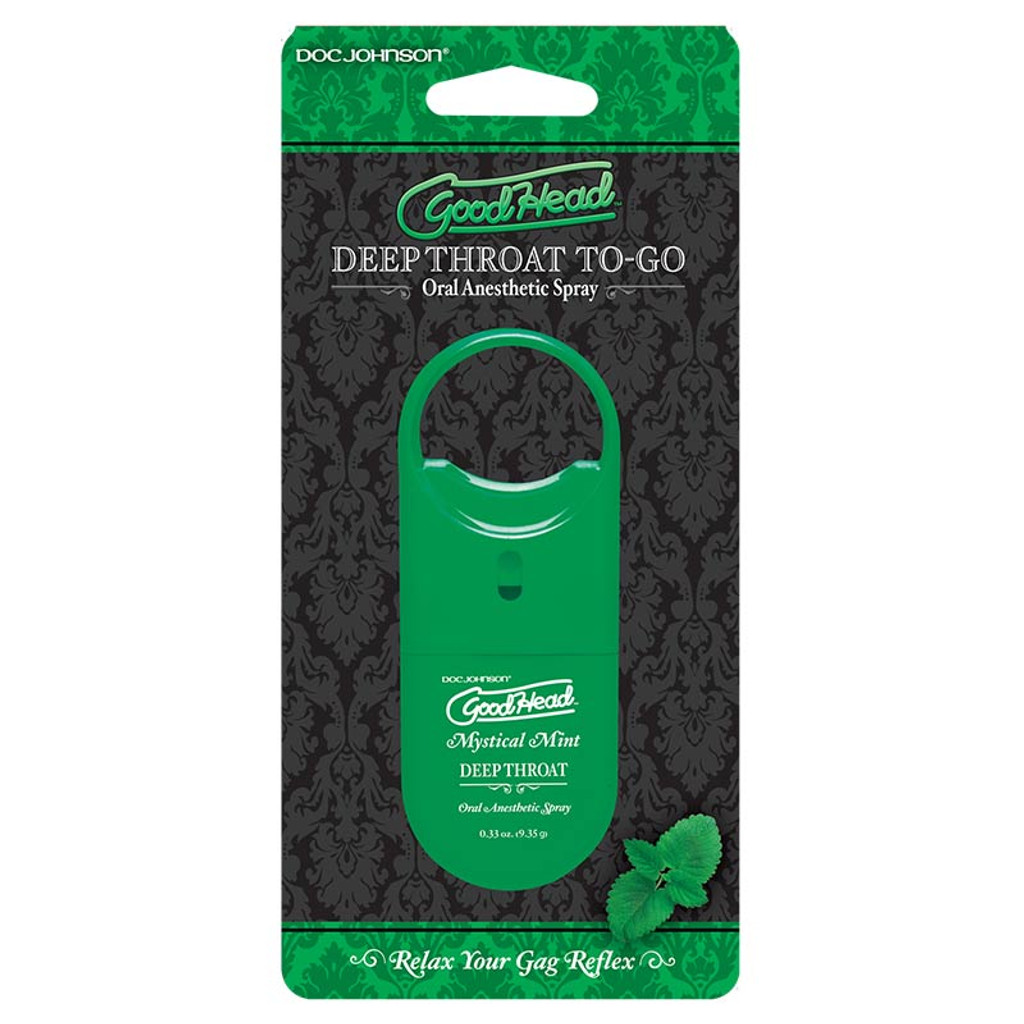 Mystical Mint Doc Johnson GoodHead Deep Throat To-Go Oral Anesthetic Spray - Package