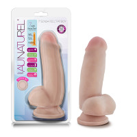 Beige Au Naturel 7" Sensa Feel Fat Boy Dildo - Packaging Combo 