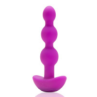 Fuchsia b-Vibe Remote Control Triplet Anal Beads - Front Side