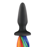 Rainbow Unicorn Tails Silicone Butt Plug - Crop