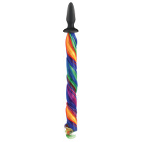 Rainbow Unicorn Tails Silicone Butt Plug - Extended 