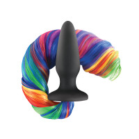 Rainbow Unicorn Tails Silicone Butt Plug