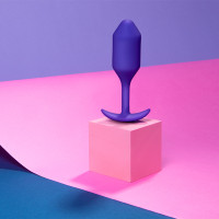 Purple b-Vibe Snug Plug 2 Weighted Silicone Plug - Lifestyle