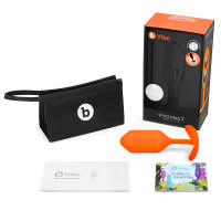 Orange b-Vibe Snug Plug 3 Weighted Silicone Plug - Contents 