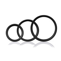 Black Screaming O RingO Pro x3 Silicone Cock Rings - Front