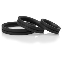 Black Screaming O RingO Pro x3 Silicone Cock Rings - Side