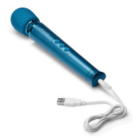 Blue Le Wand Petite Rechargeable Wand Massager - Charging