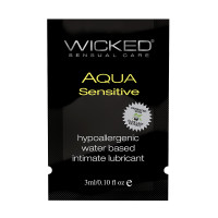 Wicked Aqua Sensitive Lubricant Sample - Front