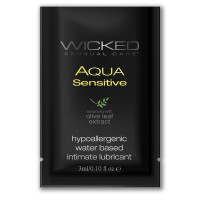 Wicked Aqua Sensitive Lubricant Sample - Front