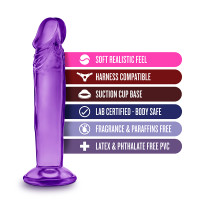 Purple Blush Novelties Sweet N' Small 6"  Dildo with Suction Cup - Features 