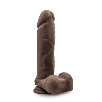 Chocolate Blush Novelties Au Naturel 9" Dildo with Suction Cup - Side