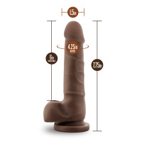 Chocolate Blush Novelties Dr. Skin Basic 7 Realistic 7.75" Cock - Measurements 