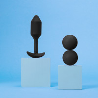 Black b-Vibe Vibrating Snug Plug 2 - Weighted & Vibrating Silicone Plug - Lifestyle 