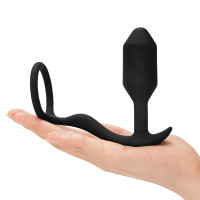b-Vibe Snug & Tug  Penis Ring and Weighted Butt Plug - Hand #1