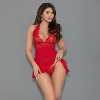 Halter Babydoll and Crotchless Panty - Front