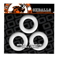 White Oxballs Willy Rings Convenient 3-pack of Stretchy, Soft Jelly Rings - Package