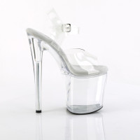 Pleaser NAUGHTY-808 4" Platform Comfort Width Ankle Strap Sandal with 8" Stiletto Heel - Right