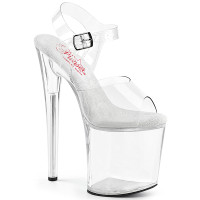 Pleaser NAUGHTY-808 4" Platform Comfort Width Ankle Strap Sandal with 8" Stiletto Heel