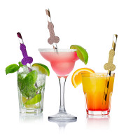 Candyprints Glitterati Penis Party (8) Cocktail Glittering Straws  - Drinks