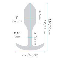 b-Vibe Vibrating Snug Plug 1 - Weighted & Vibrating Silicone Plug - Measurements 