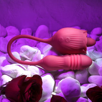 Evolved Novelties Wild Rose Thrusting Bullet with Tongue-Flicking Rose - Lifestyle #2