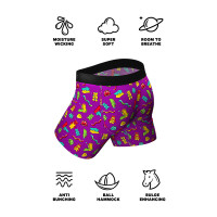 Shinesty The Naughty Bears Boxer - Gummy Bear Sex Positions Print Ball Hammock Pouch Men's Underwear with Fly - Features 