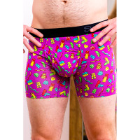 Shinesty The Naughty Bears Boxer - Gummy Bear Sex Positions Print Ball Hammock Pouch Men's Underwear with Fly - Model 