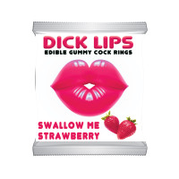 Hott Products Dick Lips Edible Gummy Cock Ring - Strawberry